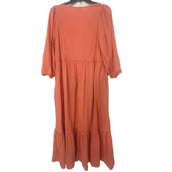 OLD NAVY Coral Embroidered Ruffle Hem Maxi Dress Size Large - Picture 7 of 11